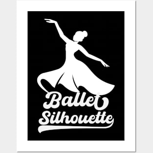 Ballet Silhouette - Ballerina Girl Ballet Dancer Lovers Posters and Art